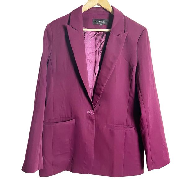Endless Rose Purple Single Breasted Peak Lapel Blazer Jacket Size Large - Picture 4 of 14